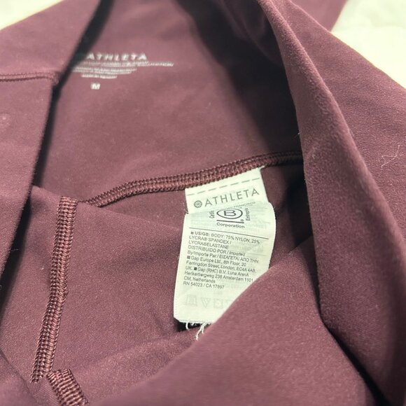 Athleta Salutation Stash Pocket II 7/8 Tight Leggings Burgundy Spiced Cabernet M - Picture 8 of 9